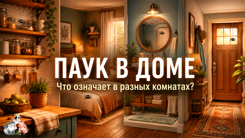 Что означает появление паука в разных комнатах дома