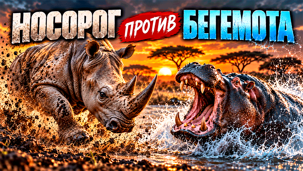 Носорог против бегемота – кто сильнее и почему два травоядных гиганта опаснее многих хищников