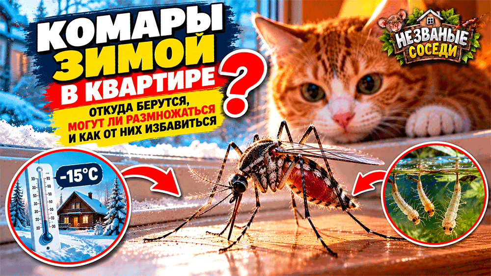 Комары зимой в квартире – откуда они берутся, когда на улице мороз, и могут ли размножаться дома?