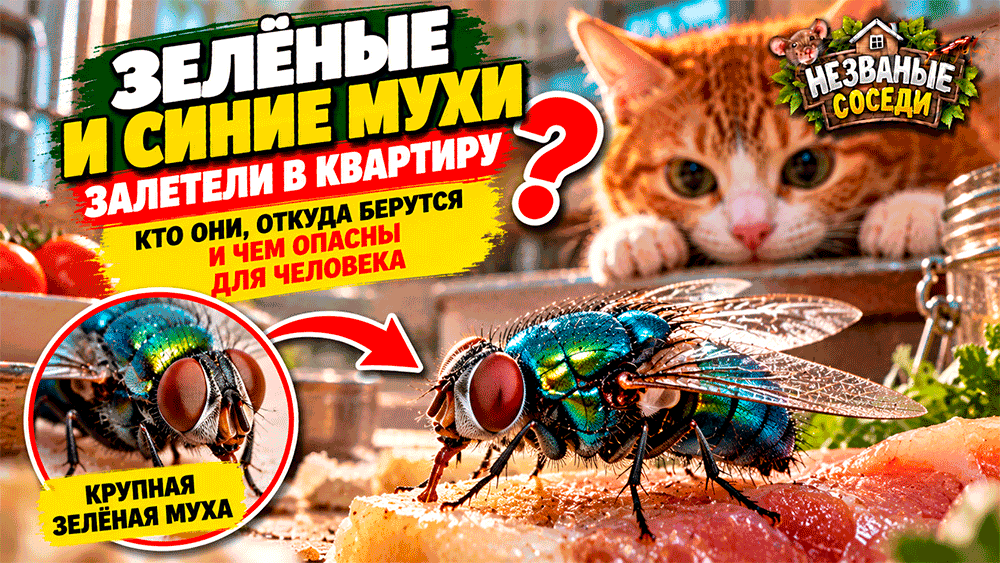 Крупная муха с металлическим блеском залетела на кухню – откуда берутся зелёные и синие мухи?