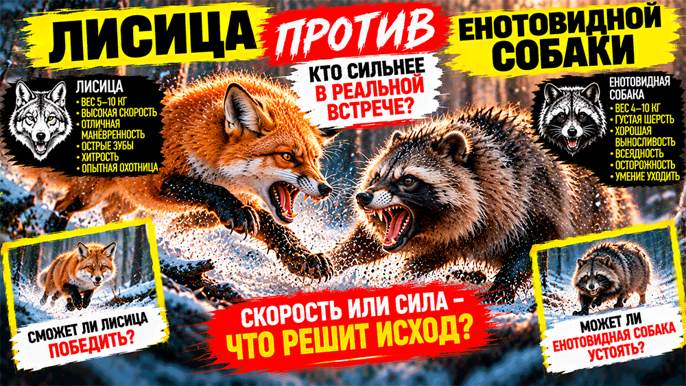 Лисица против енотовидной собаки – кто сильнее и почему два обычных зверя становятся конкурентами
