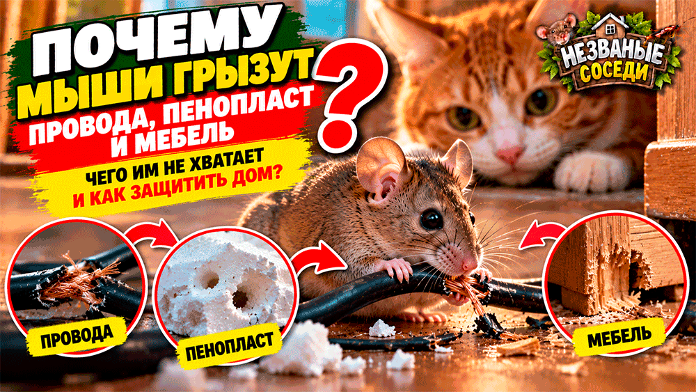 Почему мыши грызут провода, пенопласт и мебель – чего им не хватает и зачем они портят несъедобные вещи?